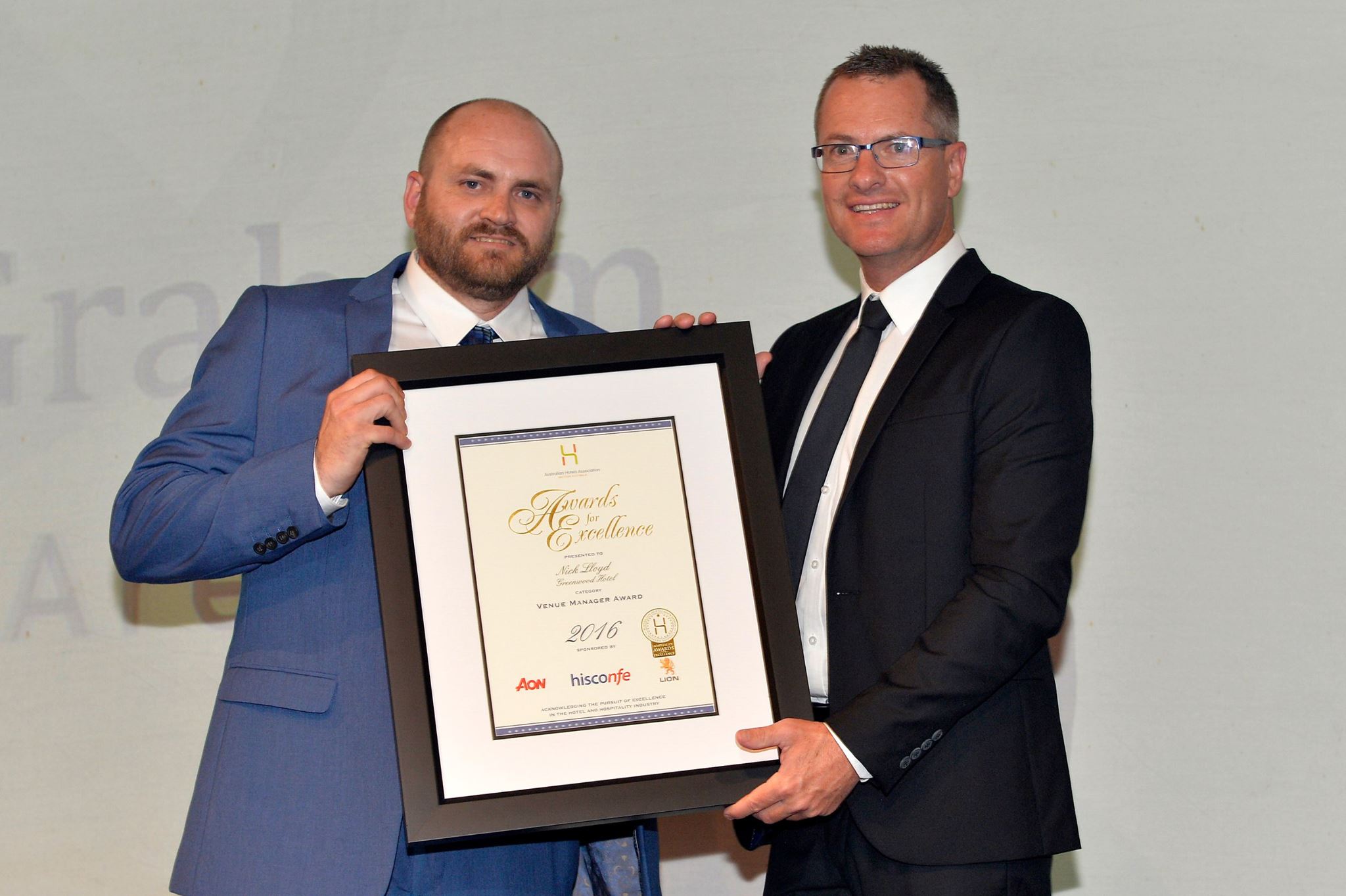 Nick Lloyd: 2016 winner - Australian Hotels Association WA Award for Excellence: Venue Manager [Greenwood Hotel - ALH Group]